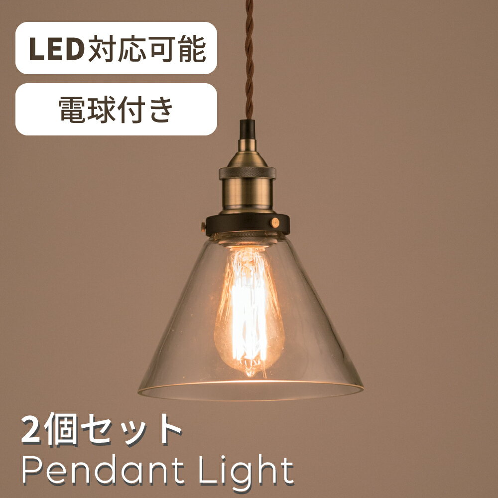 【2個セット】ペンダントライト シーリングライト 天井照明 エジソン球 LED電球対応 ライト 照明 おしゃれ