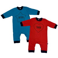 名入れストロール長袖ロンパースハート&スター【名入れベビー服プレゼント出産祝いハート星プリント】メール便OK10P07Feb16【メール便送料無料】