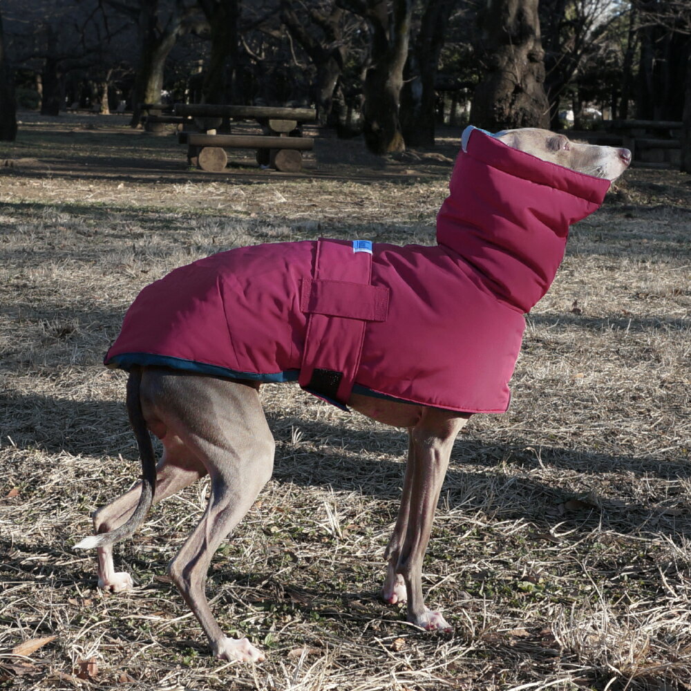 リバーシブル オーバーコート パープル×オーシャン 犬 服 イタグレ服 イタリアングレーハウンド イタリアングレイハ…