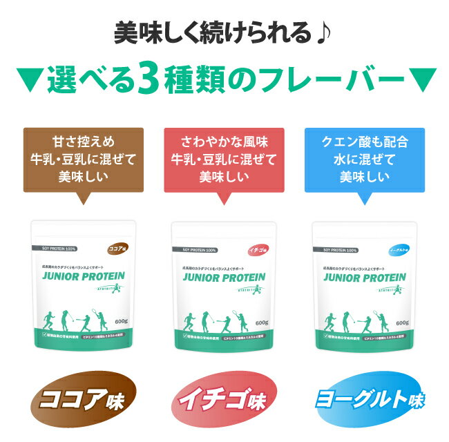 アストリション大豆ジュニアプロテインココア味【60食分】600g(ソイプロテイン子供用キッズ小学生中学生部活人工甘味料不使用身長サプリメントカルシウム亜鉛)