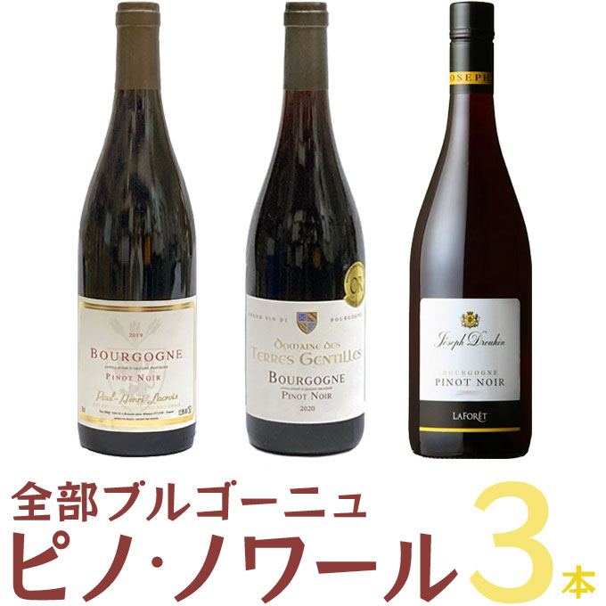 厳選「ブルゴーニュ ピノノワール 3本 セット」750ml×3本 　｜　赤 ワイン セット ピノノワール フランス ブルゴーニュ テール ジャン ティール ポール アンリ ラ クロワ ラフォレのサムネイル