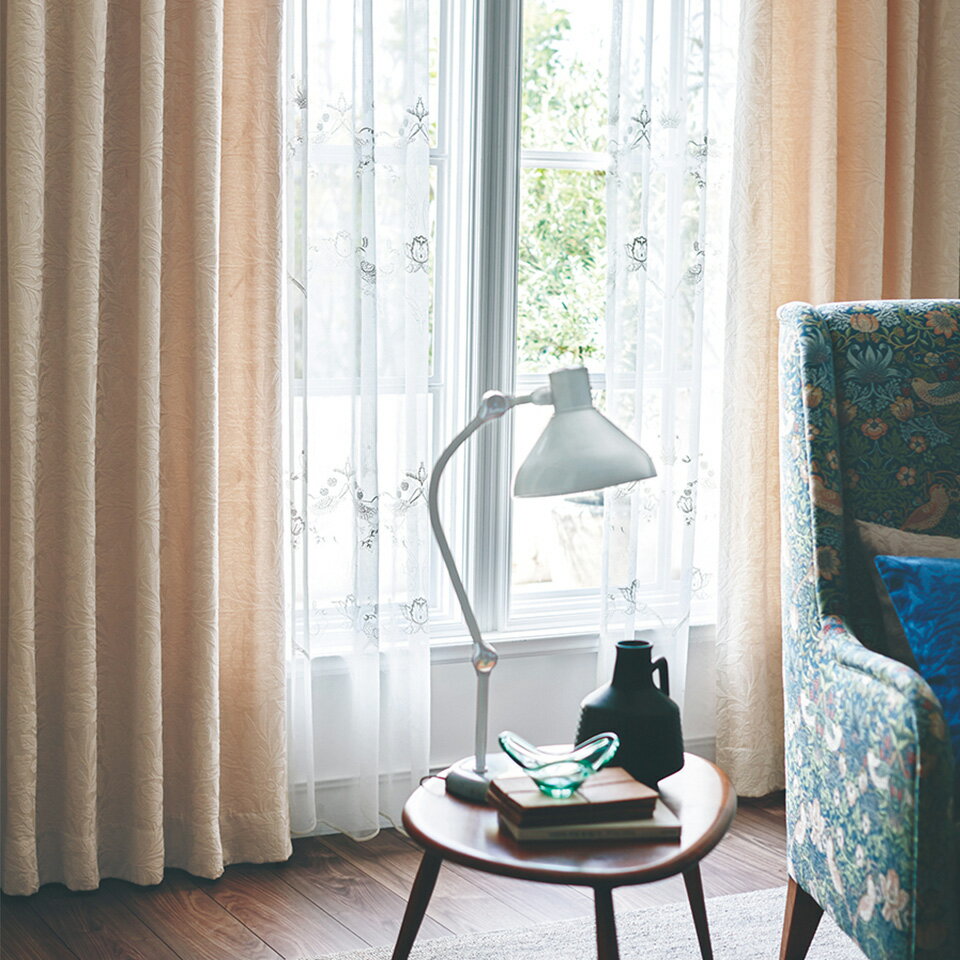 【楽天スーパーSALE 10％OFFクーポン】 【公式】 【受注生産品】 ドレープカーテン MORRIS （ ウィリアムモリス ) エイコーン 約2.3倍ヒダ filo縫製 巾43〜302cm×丈60〜260cm 川島織物セルコン 送料無料 MM3152