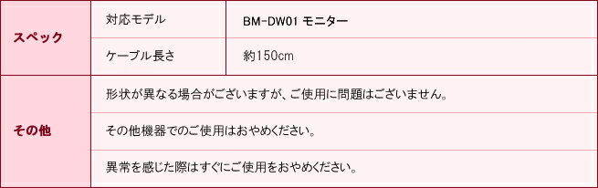 BM-DW01 モニター用ACアダプター