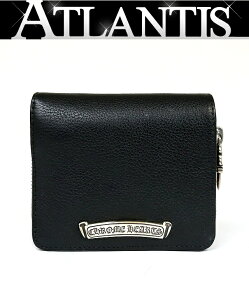 CHROME HEARTS 銀座店 新品 スクエアジップビル ウォレット 財布 レザー シルバー SV925 黒 94393