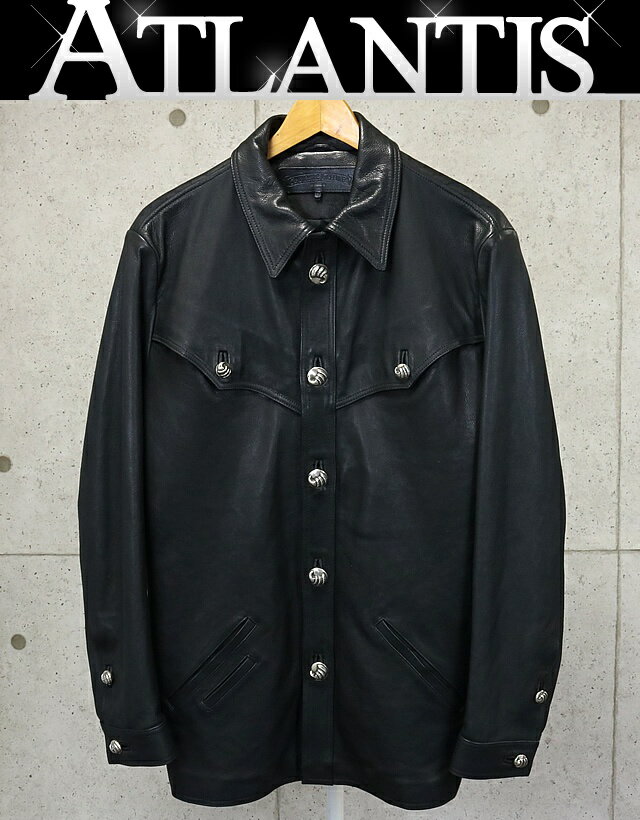 CHROME HEARTS 銀座店 クロムハーツ 現行型 クローボタン レザー ハンティングジャケット JVP size:M 黒94161