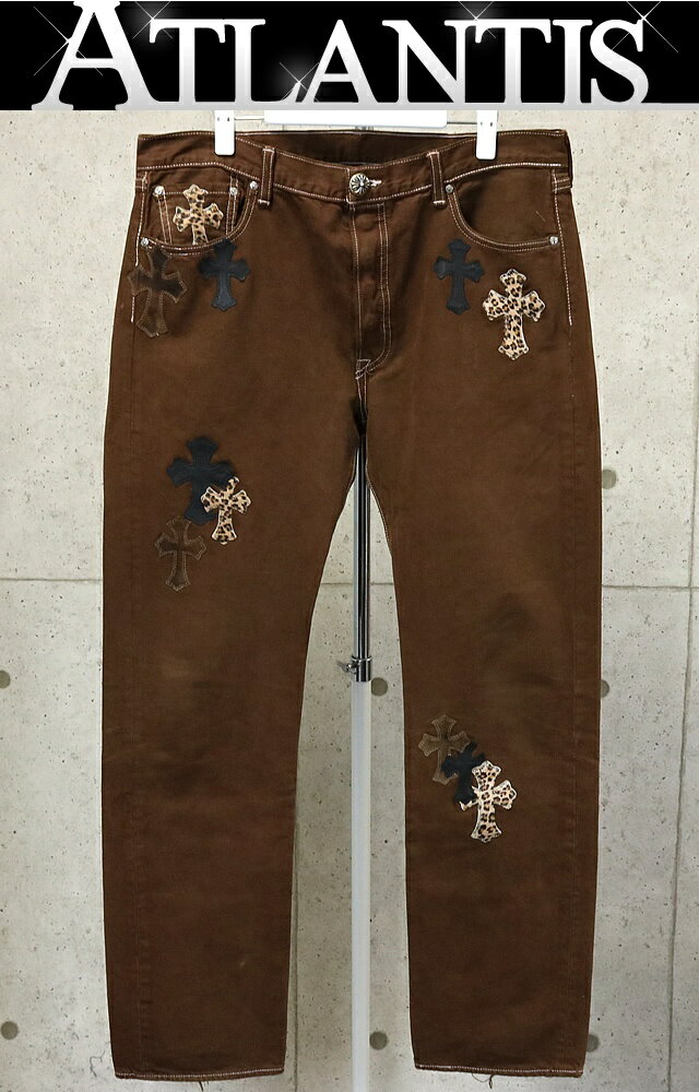 CHROME HEARTS 銀座店 クロムハーツ 新品 リーバイス 501 レオパードパッチ パンツ メンズ 36インチ ブラウン 94505