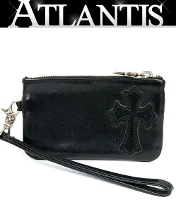 CHROME HEARTS 銀座店 クロムハーツ WRISTLET SML ストラップ付き クロスパッチ コインケース SV925 黒 94194