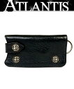 クロムハーツ CHROME HEARTS 銀座店 クロムハーツ クロスボール キーケース レザー シルバー SV925 黒 94468