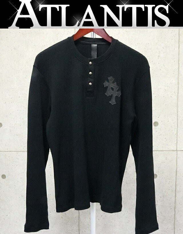 CHROME HEARTS 銀座店 クロムハーツ 美品 セメタリークロスパッチ クロスボタン サーマル ロングスリーブ メンズ size: L 黒 94907