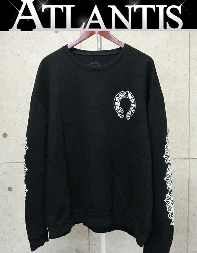 CHROME HEARTS 銀座店 フローラルクロス プリント クルーネック 裏起毛 スウェット 長袖 size:XXL 黒 94800