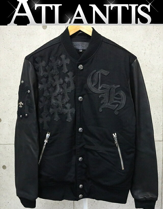 CHROME HEARTS 銀座店 クロムハーツ 未使用 レターマン ジャケット メンズ レザー size:M 黒 95039