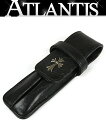 CHROME HEARTS 銀座店 クロムハーツ SALE タイニーCHクロス ペンケース レザー シルバー SV925 黒 97048(3)