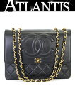 【在庫処分大セール】シャネル CHANEL デカマトラッセ34 チェーンショルダーバッグ ビッグココ ラムスキン 黒 G金具 2番台 【69315】