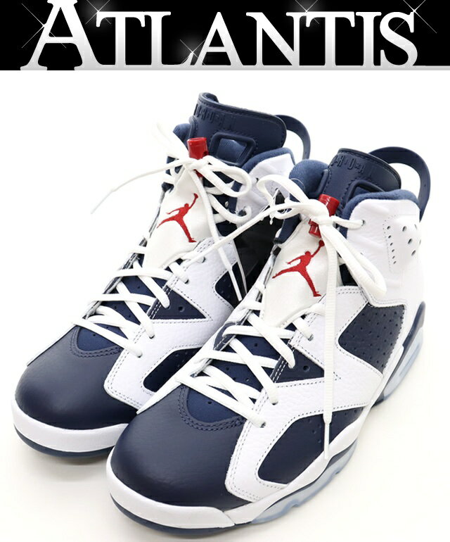 【広尾店】未使用 ナイキ NIKE AIR JORDAN6 RETRO ホワイト×ネイビー 26.5cm 【15776】
