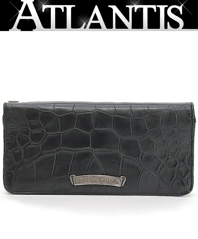 クロムハーツ アリゲーター長財布 ブラックシングルフォールド