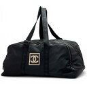 シャネル CHANEL スポーツライン ボストンバッグ ラージ ナイロン 黒 7番台 【69873】(4)