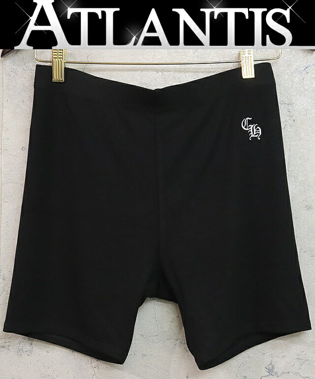 CHROME HEARTS 銀座店 クロムハーツ 新品 レディース CH刺繍 レギンス size:S 黒 98275