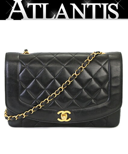 シャネル CHANEL ダイアナ25 マトラッセ チェーンショルダーバッグ ラム 黒 【70286】 シャネル CHANEL ダイアナ25 マトラッセ チェーンショルダーバッグ ラム 黒 【70286】