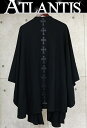 CHROME HEARTS 銀座店 クロムハーツ クロスパッチ カシミア ケープ マント ショール ユニセックス size:フリー 黒 98912