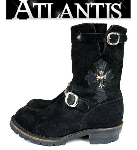 CHROME HEARTS 銀座店 クロムハーツ WESCO ウエスコ CHクロス クロスボール バックダガージップ ブーツ メンズ size:8 1/2E 黒 99082 CHROME HEARTS 銀座店 クロムハーツ WESCO ウエスコ CHクロス クロスボール バックダガージップ ブーツ メンズ size:8 1/2E 黒 99082