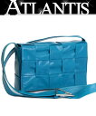美品 ボッテガ・ヴェネタ BOTTEGA VENETA カセットショルダーバッグ マキシイントレ レザー 青系 【70895】