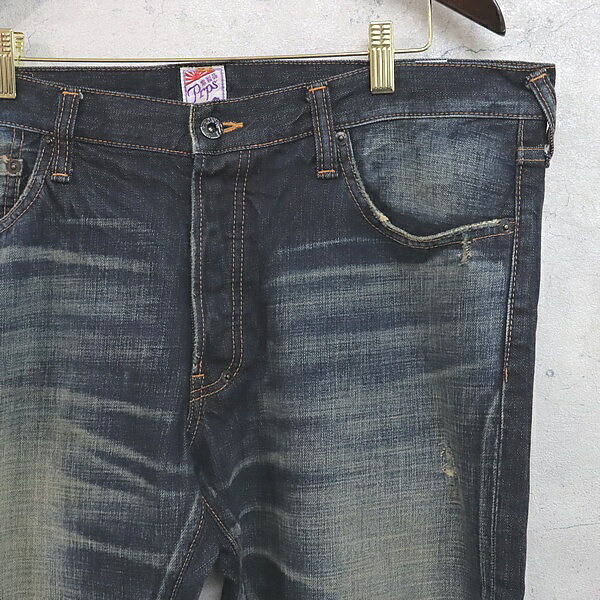 【広尾店】美品 ピーアールピーエス PRPS デニムパンツ ダメージ加工 紫製品 P51 P66X size:36 【16551】