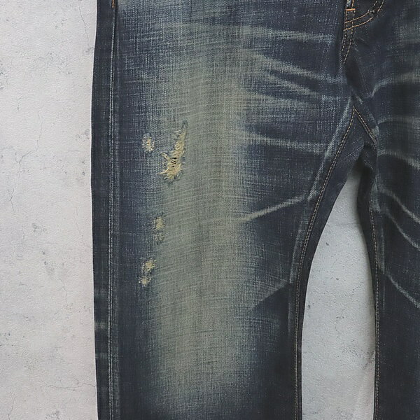 【広尾店】美品 ピーアールピーエス PRPS デニムパンツ ダメージ加工 紫製品 P51 P66X size:36 【16551】