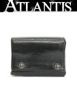 CHROME HEARTS 銀座店 クロムハーツ 3フォールド ウォレット クロスボタン 三つ折財布 レザー メンズ SV925 黒 99316
