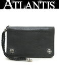 CHROME HEARTS 銀座店 クロムハーツ 美品 オールド 2ZIP ウォレット ストラップ付 二つ折り財布 メンズ レザー SV925 黒 99481