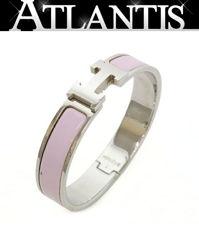 【広尾店】エルメス HERMES クリッククラックPM ブレスレット SV金具 ピンク系 【16670】