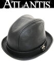 CHROME HEARTS 銀座店 クロムハーツ BSフレア ガンスリンガー レザー フェドラハット メンズ SV925 size:L 黒 99818