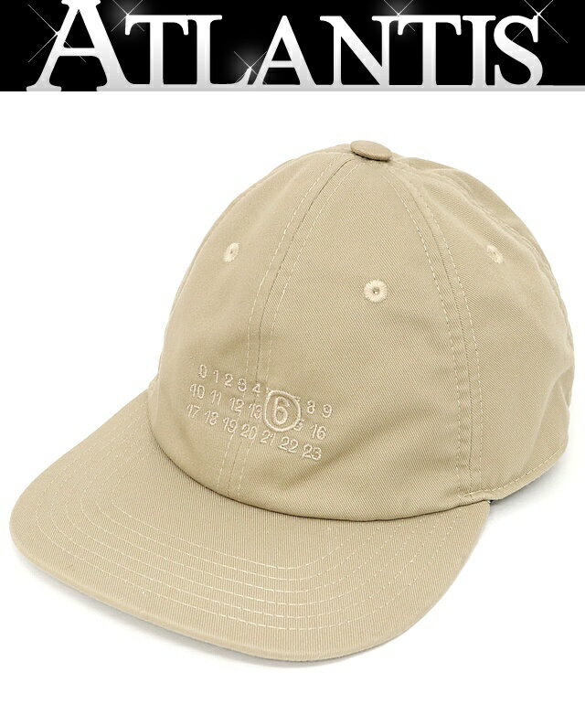 【広尾店】未使用 エムエム6 メゾンマルジェラ MM6 Maison Margiela Numeric シグネチャーキャップ 帽子 ベージュ サイズ:L 【16948】