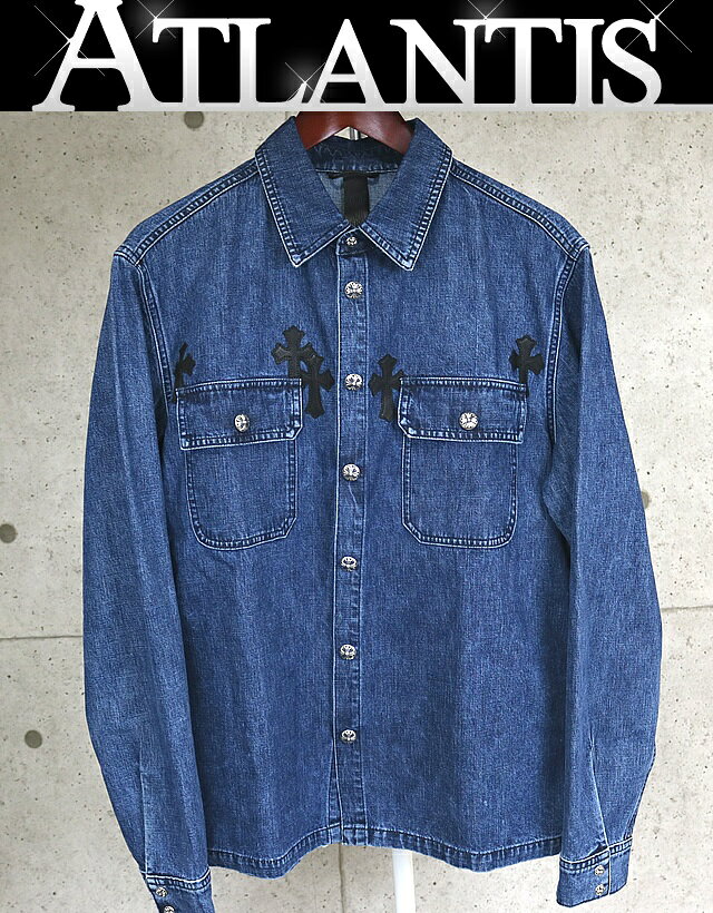 CHROME HEARTS 銀座店 クロムハーツ SALE WORKDOG ワークドッグ クロスパッチ デニムシャツ ジャケット メンズ SV925 size:...