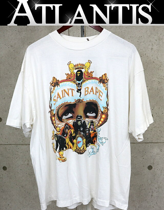 Rakuten - SAINT MICHAEL 銀座店 セント マイケル 新品 SALE 25FW ×APE BAPE _SS TEE /GENERATION Tシャツ 半袖 メンズ size:XL 白 100445