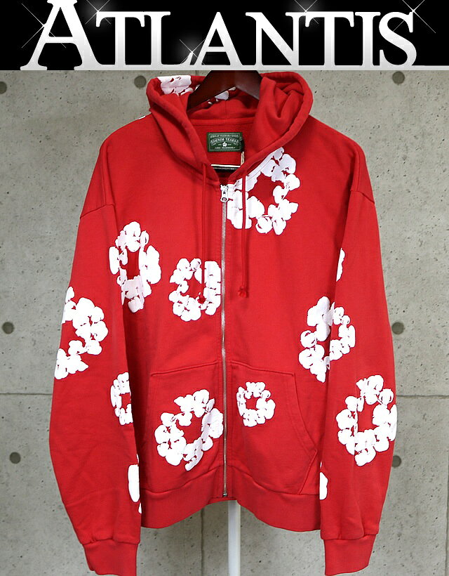 Rakuten - Denim Tears 銀座店 デニムティアーズ 新品 SALE 25SS フラワーワッペン ZIP Hoodie パーカー メンズ size:L 赤 100699