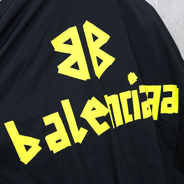 BALENCIAGA 銀座店 バレンシアガ 新品 Tape Type バックプリント ウインドブレーカー メンズ size:XS 黒 99566
