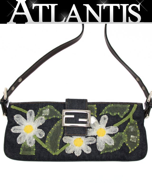 フェンディ FENDI ショルダーバッグ フラワー デニム 【72112】