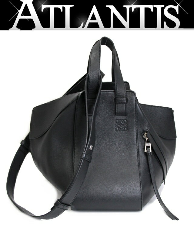 ロエベ LOEWE ハンモック スモール 2WAYバッグ レザー 黒 【72311】