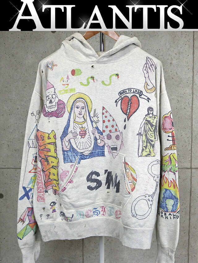 SAINT MICHAEL 銀座店 セント マイケル 21SS シンプソンズ フーディー パーカー 長袖 メンズ size:XL オフホワイト 101056