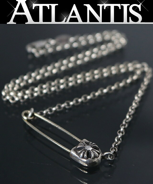 Rakuten - CHROME HEARTS 銀座店 クロムハーツ 新品 SALE セーフティピン ロールチェーンネックレス 1Pダイヤ メンズ シルバー SV925 16インチ 100867