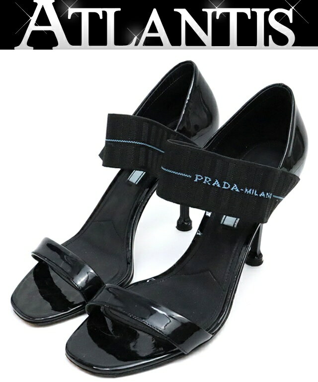 【広尾店】プラダ PRADA ストラップサンダル エナメルレザー パテント size38 【17748】