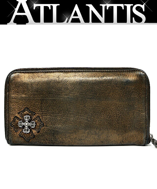 CHROME HEARTS 銀座店 クロムハーツ REC F ZIP フィリグリープラス ラウンドファスナー ウォレット 長財布 メンズ レザー SV925 ゴールド系 101325