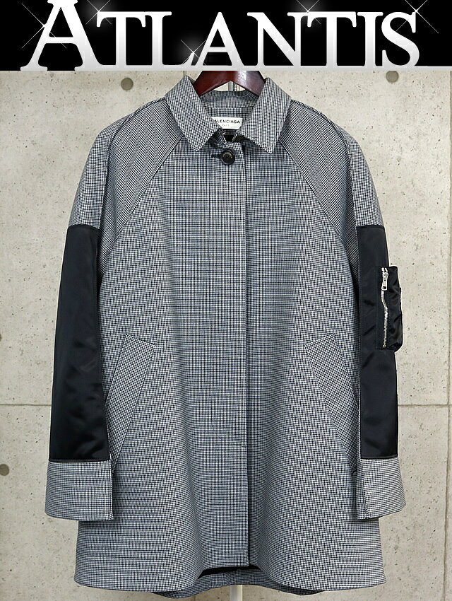 乐天商城 - BALENCIAGA 銀座店 バレンシアガ MA-1 ドッキング コート メンズ size:38 黒/白 101461
