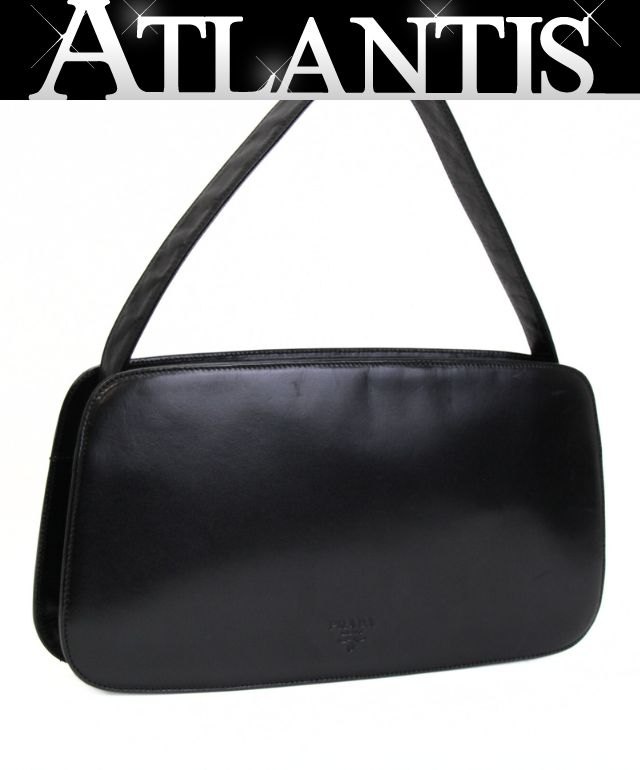 プラダ PRADA ヴィンテージ ワンショルダーバッグ カーフ 黒 B06366 96年 【72945】