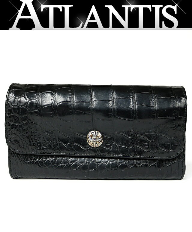 CHROME HEARTS 銀座店 クロムハーツ JUDY ジュディ クロスボタン ウォレット 長財布 アリゲーター メンズ SV925 黒 101948