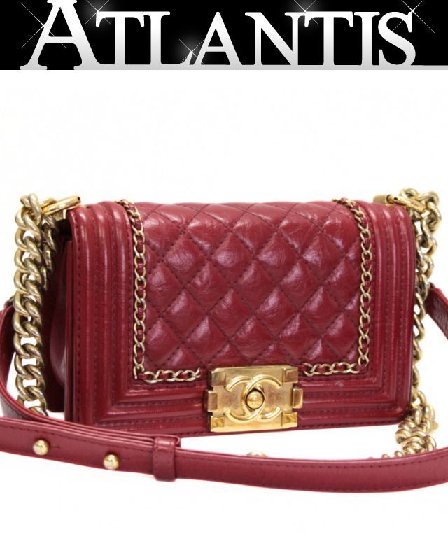 Rakuten - シャネル CHANEL ボーイシャネル20 マトラッセ チェーンショルダーバッグ エイジドカーフ 赤系 G金具 23番台 【73465】
