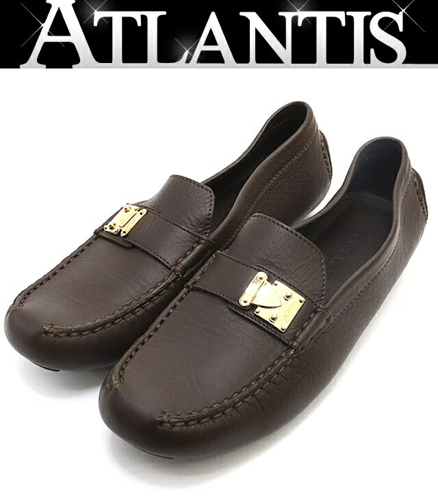 【広尾店】極美品 ルイヴィトン Louis Vuitton ドライビングシューズ ローファーレディース レザー ブラウン G金具 size:36 1/2(約23.5cm) 【18307】
