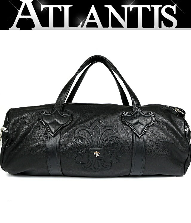 CHROME HEARTS 銀座店 クロムハーツ 未使用 BSフレア モチーフ ダッフルバッグ レザー メンズ シルバー SV925 黒 102245