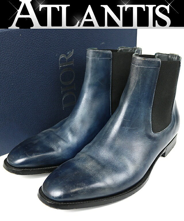 Dior 銀座店 ディオール サイドゴア ブーツ メンズ size：40 青系 102409