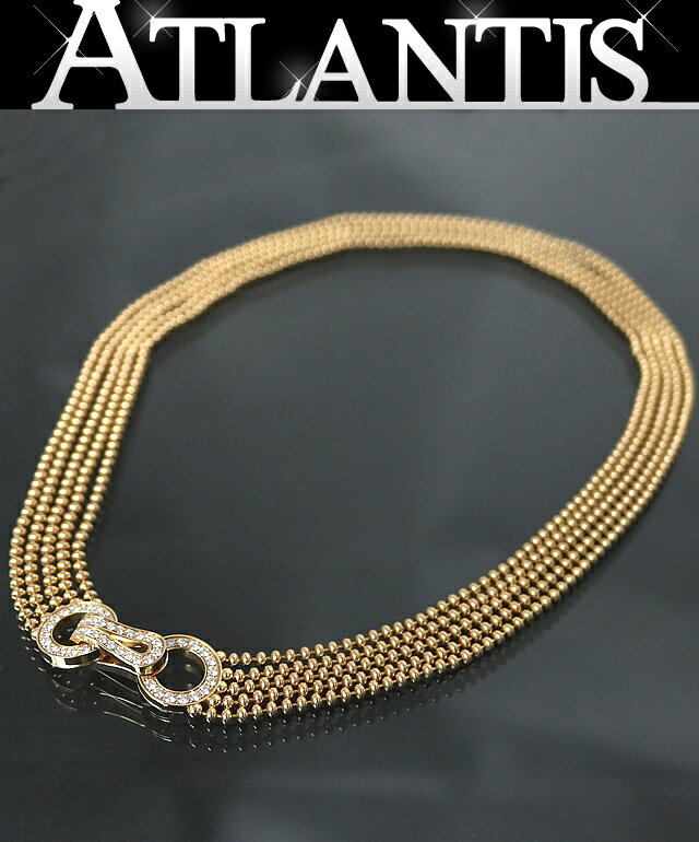 【広尾店】 カルティエ Cartier AGRAF NECKLACE アグラフ ボールチェーン ネックレス ダイヤモンド K18ピンクゴールド